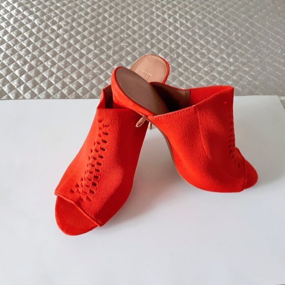 NWOT Topshop orange red stretch heeled mules EU40 - Picture 11 of 16
